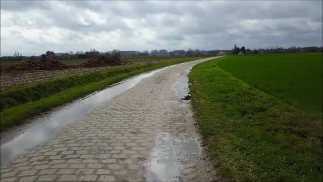 Paved area of the Paris-Roubaix race