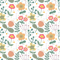 Seamless vector floral pattern.