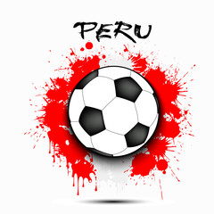 Soccer ball and Peru flag