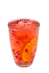 tea with raspberry and orange. Isolated