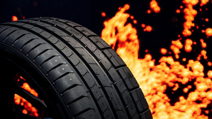 car tire fire background