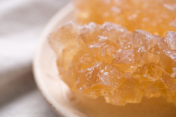 Closeup of Brown Rock Sugar Candy