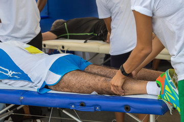 Athlete's Muscles Massage after Sport Workout