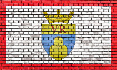 flag of Victoria painted on brick wall