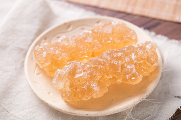 Closeup of Brown Rock Sugar Candy