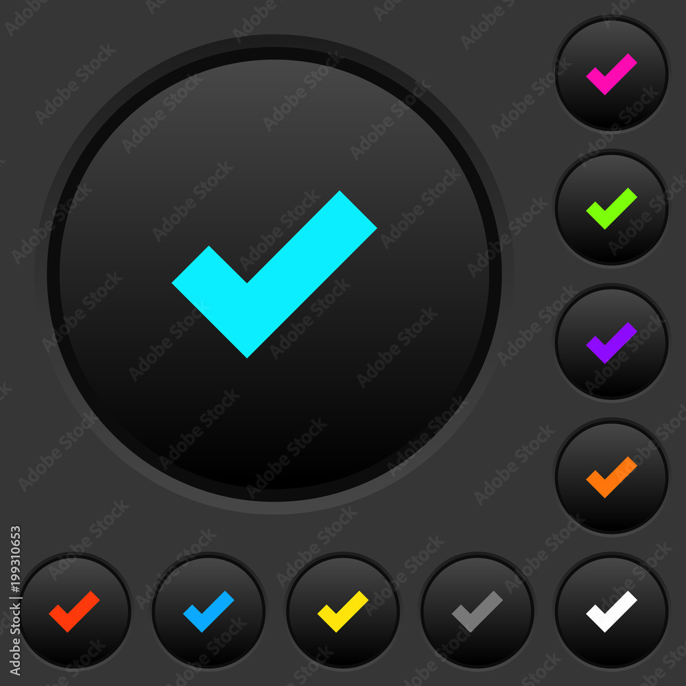 Poster ok dark push buttons with color icons