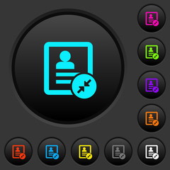 Reduce contact dark push buttons with color icons