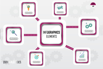 Business data visualization. Process chart. Abstract elements of graph, diagram with steps, options, parts or processes. Vector business template for presentation. Creative concept for infographic