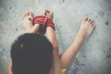 Stop abusing boy violence, Human Rights Day concept.