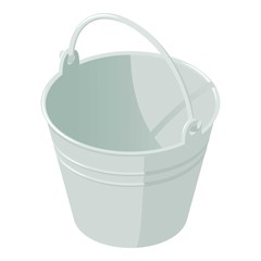 Garden bucket icon, isometric style