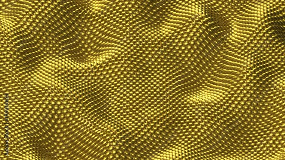 Poster abstract morphing golden surface - seamless loop