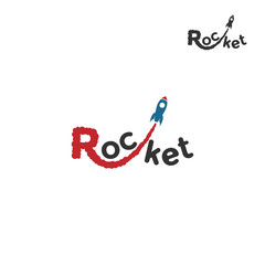 Rocket Logo. From the letter R a rocket flies.