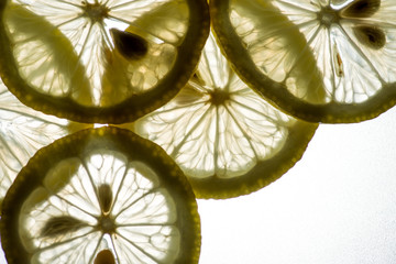 Lemon slices close up ,background