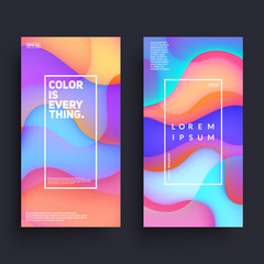 Fluid colorful shapes composition. Trendy banners templates. Eps10 vector.