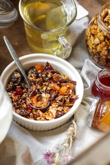 Granola with dried fruits (muesli with fruit and berries)