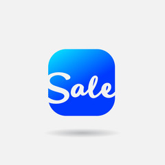 Smartphone App Vector Icon. Online Store Sale Special Offer Web or Mobile application vector flat Icon. Summer style handwritten word Sale with color background.