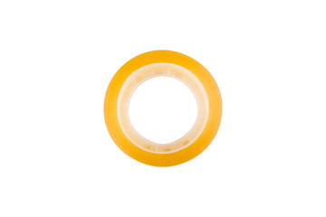 Transparent adhesive sellotape isolated over the white background.