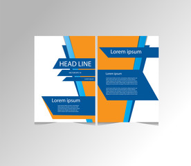 Abstract vector modern Business flyers, brochure , magazine  with background orange cover vector size template A4