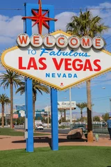 Rolgordijnen Welkom bij Fabulous Las Vegas Nevada verkeersbord © Michael