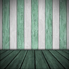 Fotoleinwand grünes Holz