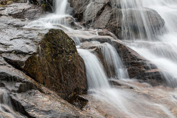 Waterfall from snow melt in the mountains of Madrid, Spain