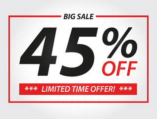 45% big sale vector