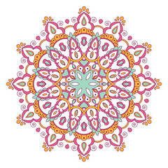 Ethnic ornamental mandala. Decorative design element. Hand drawn vector illustration