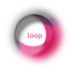 Loop circle business icon, created with glass transparent color shapes
