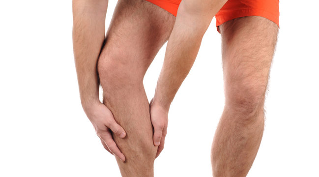 Man with pain in knee.