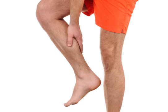Man with pain in leg.