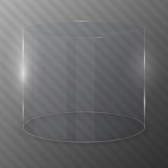 Glass cylinder. Design template.