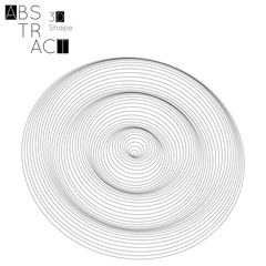 Fototapeta premium Abstract 3D wireframe geometric shape isolated on white background Circle wave on grid