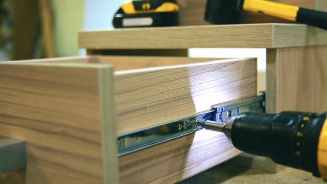 board chipboard cut parts for furniture production close-up