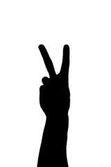Obraz premium Peace Sign Hand Silhouette