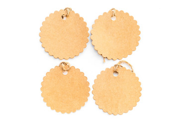 Empty labels for price or discount on white background mockup pattern
