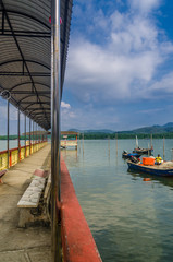 Boats on the river at Perak, Malaysia