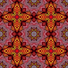 Seamless striped vector pattern with tribal and ethnic motifs