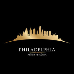 Fototapeta premium Philadelphia Pennsylvania city silhouette black background