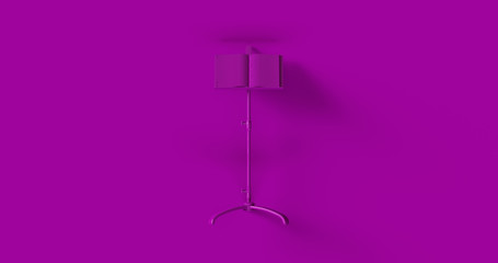 Purple Sheet Music Stand 3d illustration	