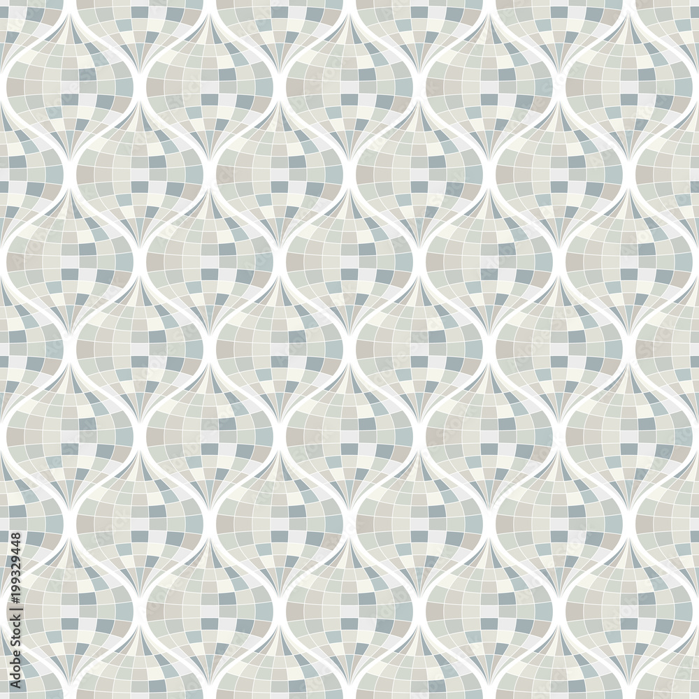Poster abstract geometric pattern with wavy lines and stripes.