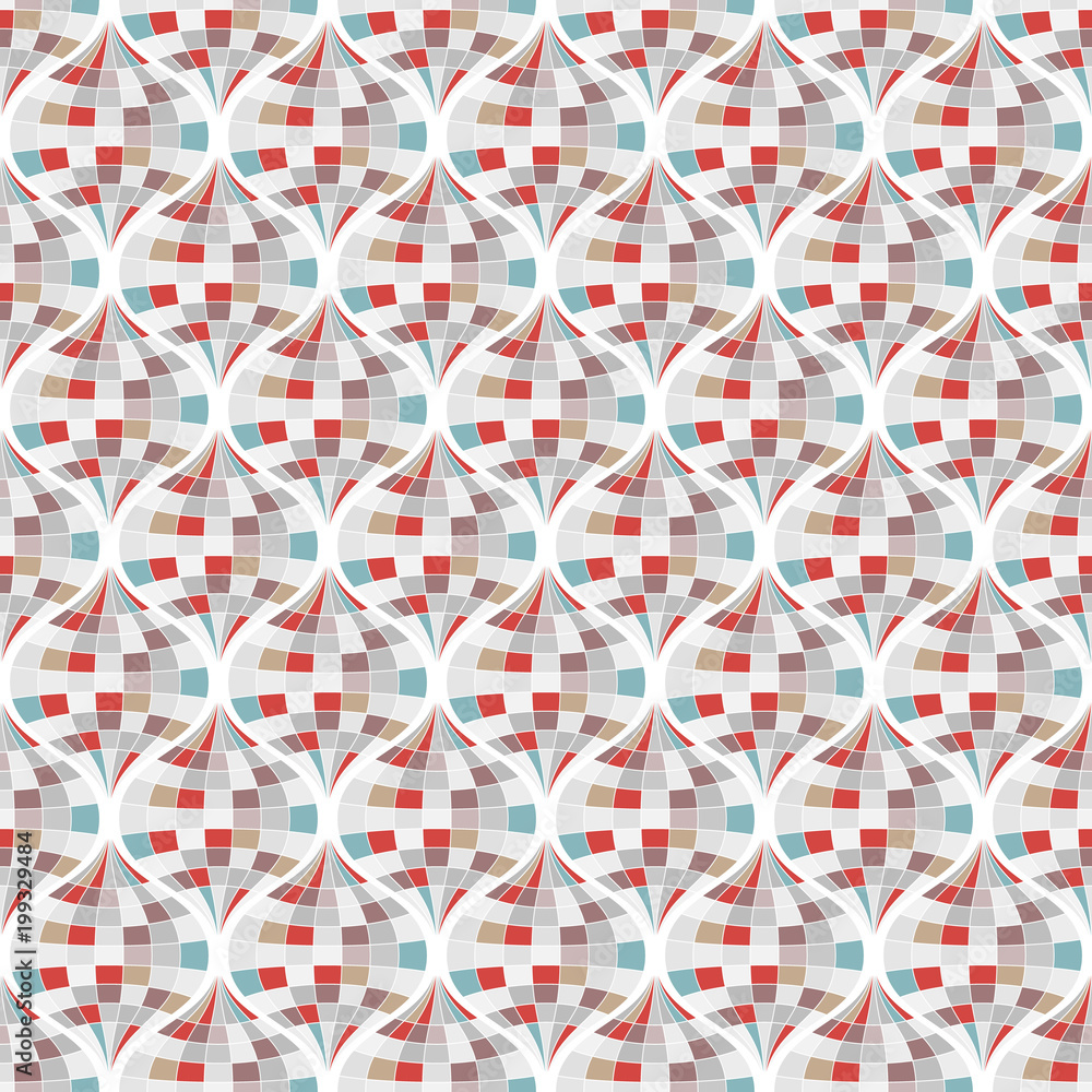 Poster abstract geometric pattern with wavy lines and stripes.