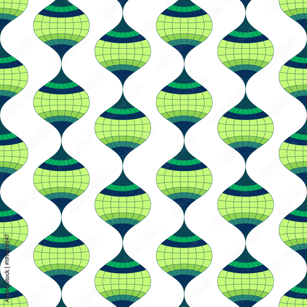 Aufkleber abstract geometric pattern with wavy lines and stripes.
