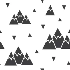 Fototapete Berge Vektor nahtlose Muster aus Bergen und Dreiecken.