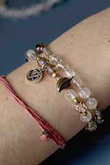 Natural mineral crystal quartz beads bracelet