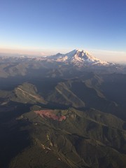 Mt. Rainier from airplane
