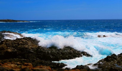 Blue Ocean Waves On Beach