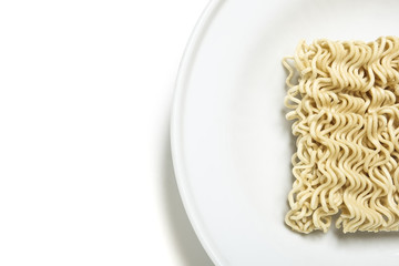 Raw asian instant noodles