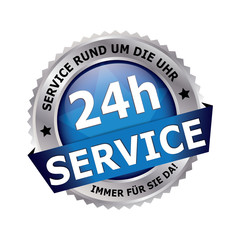 Button 24h Service Blau