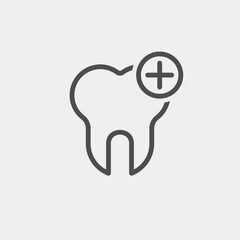 Tooth flat vector icon. Dental flat vector icon