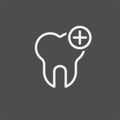 Tooth flat vector icon. Dental flat vector icon